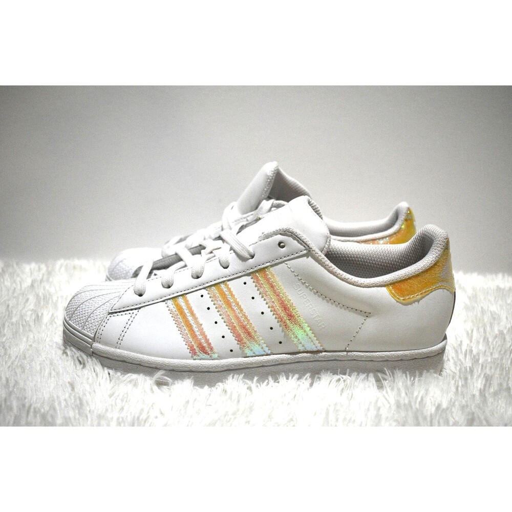 Adidas Superstar Iridescent Leather Shell Toe Sneakers Women's Size 8.5 UK 6